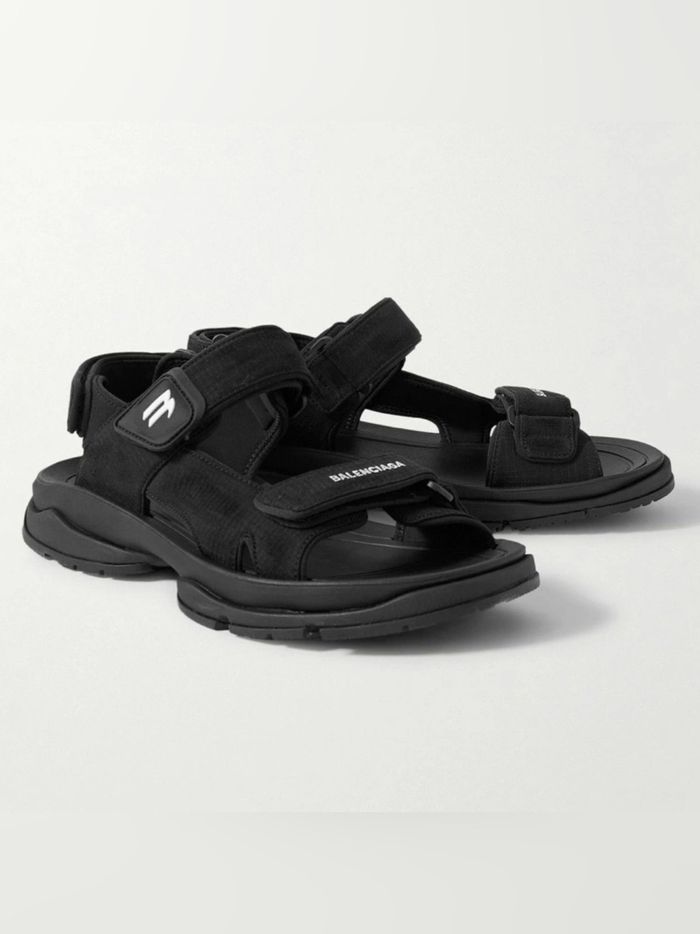 Authentic Balenciaga Men's Black Tourist Strap Sport Sandals